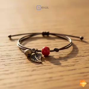 Vòng chân gốm đa màu dành cho nữ, chuông lá đồng cổ điển, phong cách boho, phù hợp làm quà tặng cho bữa tiệc bãi biển.