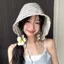 Mũ xô DELMER, Mũ chống nắng vành rộng có thể gập lại, Giảm béo mặt chống tia cực tím nhẹ thoáng khí Mũ ngư dân sọc ngoài trời