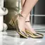 VNTMLH34-43 Kích Thước Lớn Thời Trang Giai Đoạn Ngón Chân Tròn Kim Sa Lấp Lánh Giày Gót Dày Bằng Sáng Chế Da Bóng Khâu Dây Đeo Khóa Phẳng Giày Mary Jane