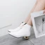 VNMZGG34-39 Kích Thước Lớn Mũi Vuông Dây Kéo Phía Trước Kim Loại Trang Trí Hình Đặc Biệt Gót Bên Dây Kéo Ống Ngắn Giày Bốt Thời Trang