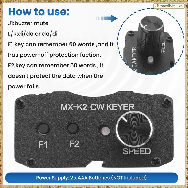 [K O G X] MX-K2 CW Keyer Bộ điều khiển chìa khóa tự động Mã Morse Bộ điều khiển chìa khóa bộ nhớ tự động cho bộ khuếch đại vô tuyến