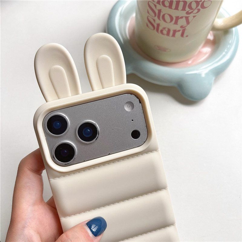IPhone 17 Pro max Tai thỏ chất liệu TPU mờ IMD process phone case