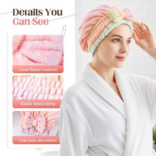 Khăn quấn tóc siêu thấm mềm nhẹ thắt nơ dùng lau tóc ướt nhanh khô cho tóc dài tóc ngắn tóc xoăn chất vải sợi nhỏ thấm hút tốt quấn chắc không dễ tuột phù hợp dùng sau khi gội đầu tại nhà và khi đi du lịch