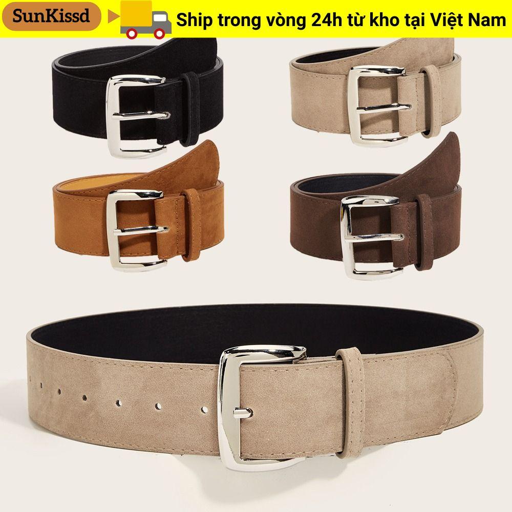 Thắt lưng rộng da lộn SUNKISSD, Dây đeo thắt lưng có khóa chốt hợp thời trang dành cho nữ Chiều rộng 4,8cm Đa năng Dây đeo thắt lưng công sở thông thường Quà tặng