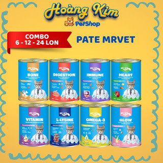 ( Hỏa Tốc ) Combo 6-12-24 Lon Pate Mèo MRVET 400G - Thức ăn mèo tiêu hóa, sáng mắt, mượt lông