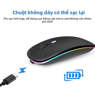 Chuột Không Dây 2 Chế Độ Bluetooth/USB – Silent, Pin Sạc, Dùng Cho Macbook, Laptop, iPad