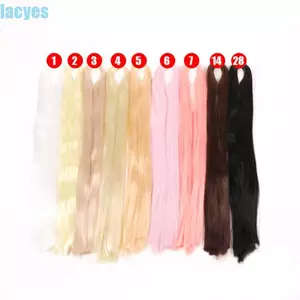 LACYES BJD SD tóc giả sợi ngang đen cho búp bê 80cm, móc handmade, chất lụa sữa