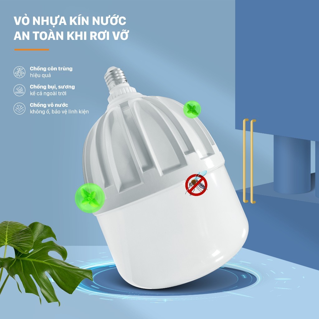 Bóng đèn LED bulb trụ nhôm đúc cao cấp Mỹ Linh 30W, 40W, chuẩn công suất, siêu sáng, bền, chắc chắn.