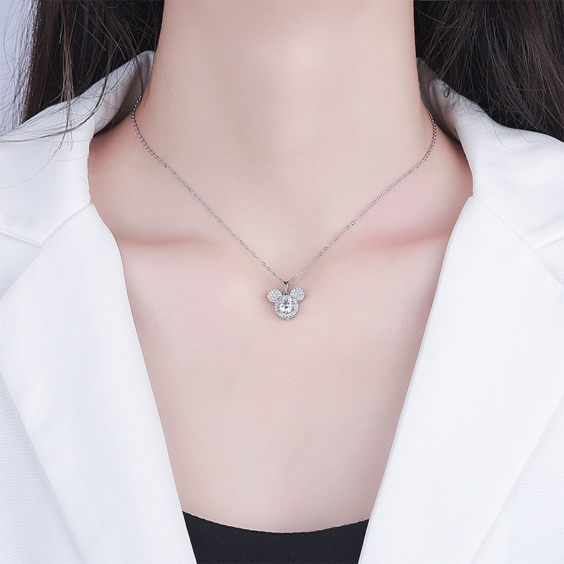 Dây chuyền xương đòn mặt dây chuyền Mickey bạc 925