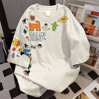 GKSSS Áo thun tay ngắn unisex phong cách đường phố, họa tiết chất lượng cao