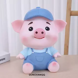 DONOVANQQ Heo Tiết Kiệm Có Thể, Chống Rơi Động Vật Dễ Thương Heo Đất, Đa Năng Dung Tích Lớn Hoạt Hình Hoạt Hình Heo Đất Máy Tính Để Bàn