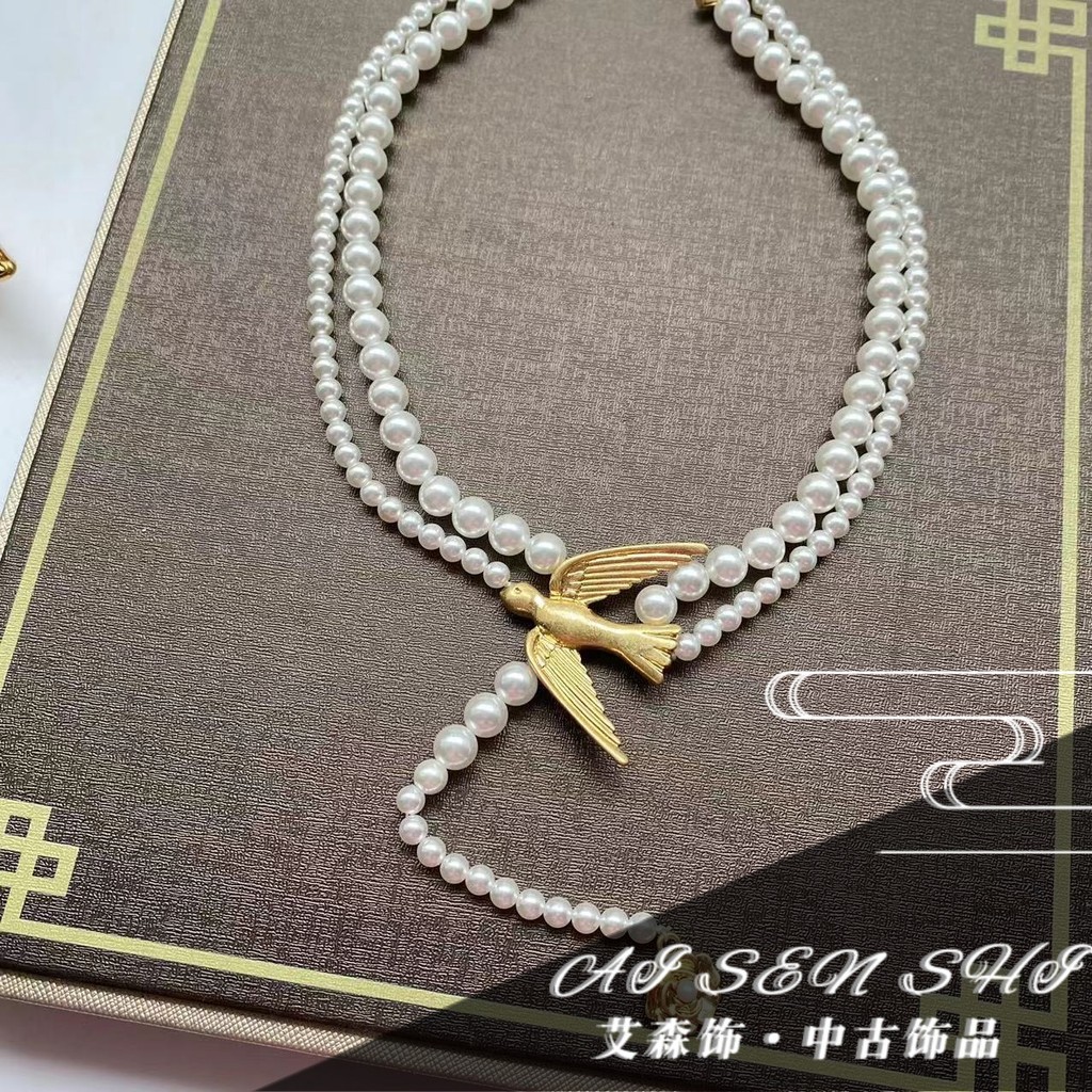 Vòng cổ mặt dây chuyền ngọc trai bồ câu hòa bình thời trang