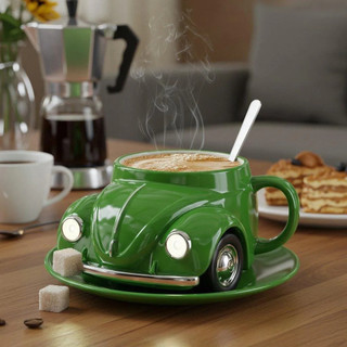 Cốc cà phê Volkswagen Beetle cổ điển - Cốc phong cách ô tô nhiều màu để trang trí máy tính để bàn