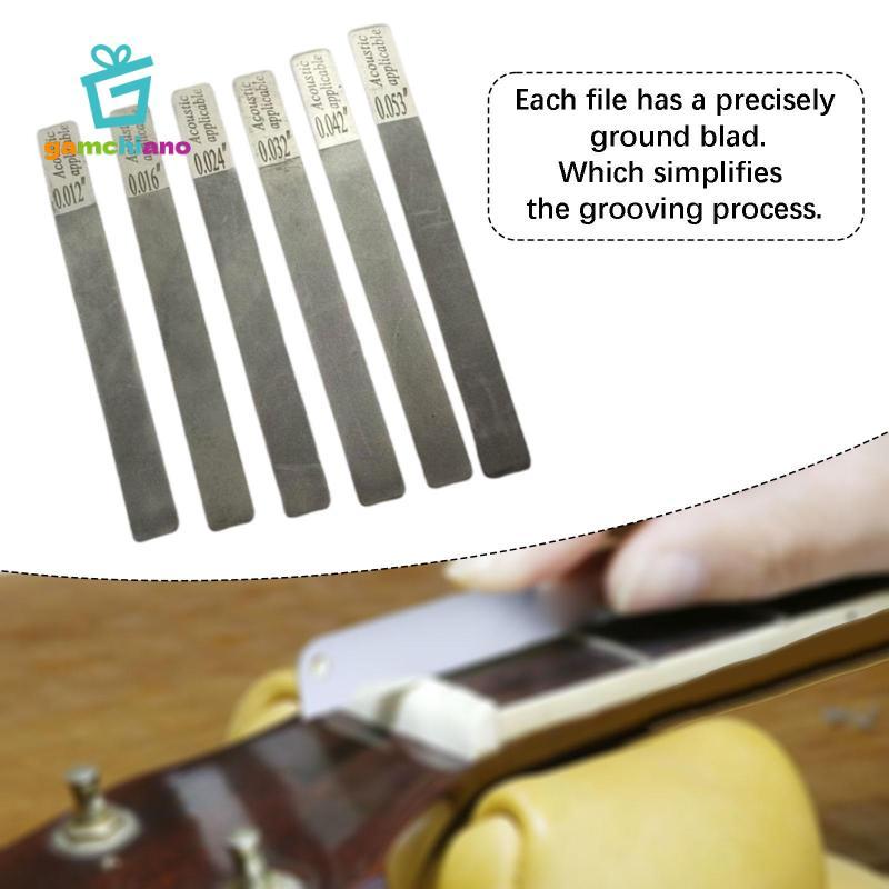 Bộ tập tin khe cắm đai ốc đàn guitar bằng thép không gỉ chất lượng cao cho dây đàn guitar điện Luthier và bảo trì công nghệ