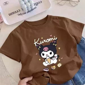 thoáng mát, cổ tròn, Áo thun Kuromi, thời trang, tay ngắn