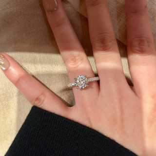 Đá zircon 2 carat nhẫn nữ phong cách mới, thiết kế tinh tế