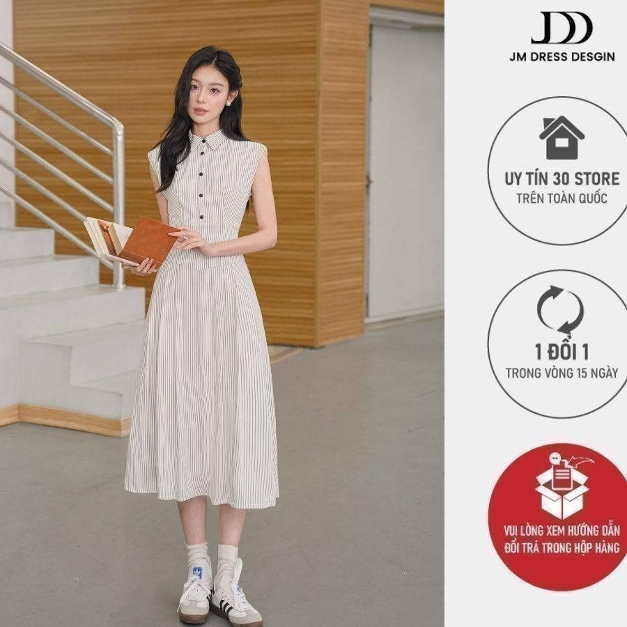 Đầm vai chờm chân xếp ly dáng dài 1S28.2503K, váy dài xòe tôn dáng kiểu ...