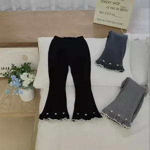 Quần Legging Bé Gái Thu Đông Quần loe Lông Cừu Giữ Ấm 80-150 Size RU1W