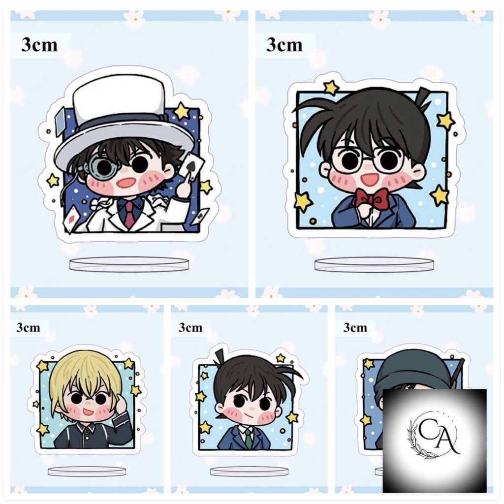 ( MINI 3cm ) Standee Detective Conan ver vuông cute Thám tử lừng danh anime mô hình chibi mica trưng bày