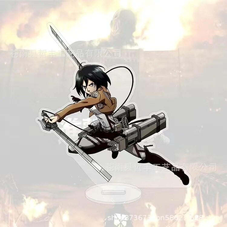 Mô hình Standee Hot Anime Attack on Titan Eren Jaeger k Levi Ackerman Erwin Smith Phụ kiện trang trí để bàn góc học tập