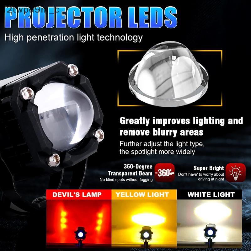 Cá Tuyết Mini lái xe ánh sáng mocycle lái xe tại chỗ ánh sáng không thấm nước 4 chế độ ánh sáng với chuyển đổi mới