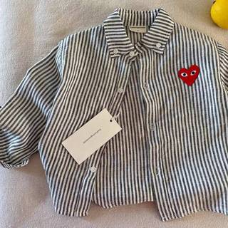 Áo Sơ Mi Trẻ Em Dài Tay Mùa Xuân Thu Phong Cách Mới Sọc Top Cotton Áo Sơ Mi Trắng Cho Bé