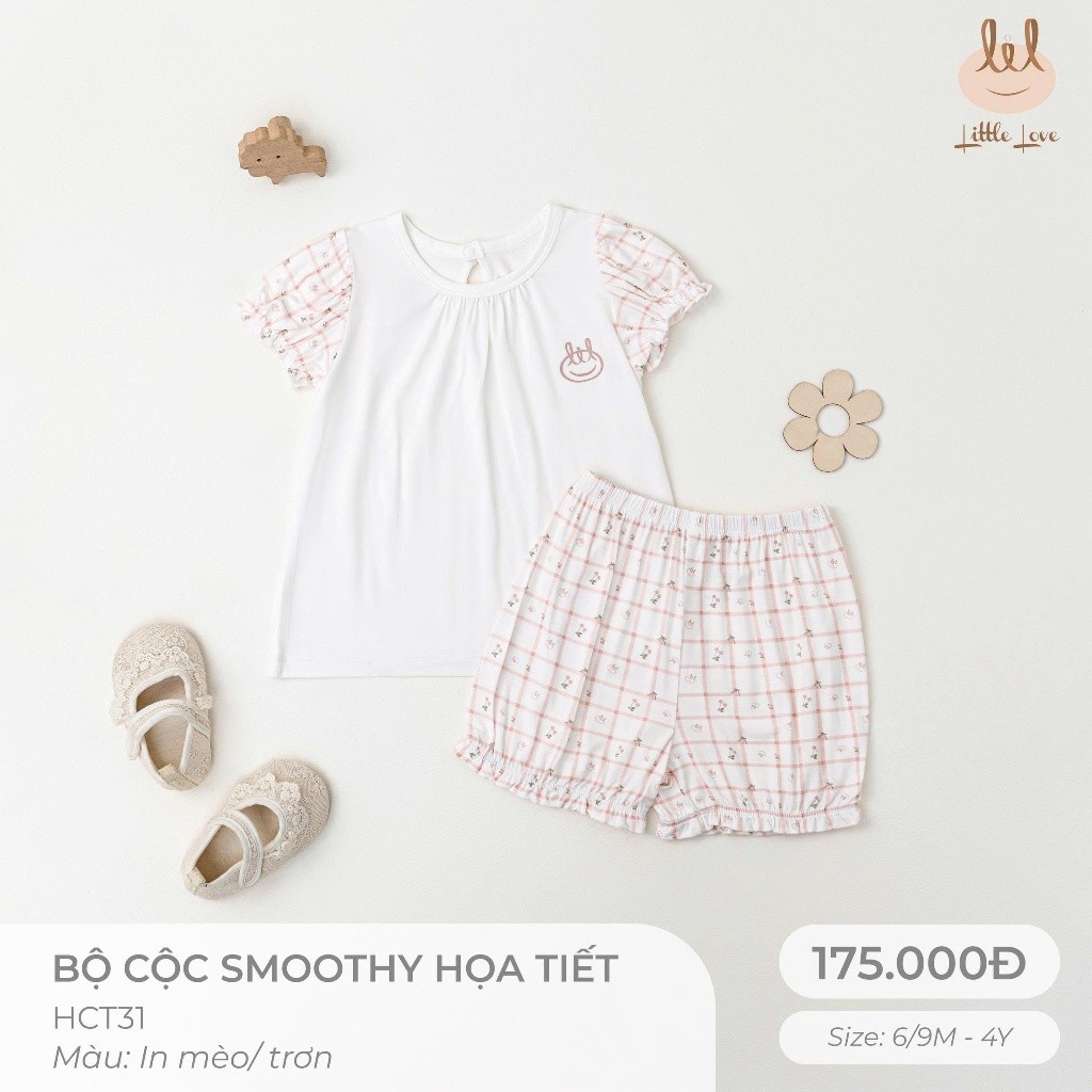BỘ CỘC  TAY VẢI SỢI TRE HỌA TIẾT DÂU TÂY [ SIÊU MỀM, MÁT, MỊN CO DÃN VÀ THẤM HÚT ] SZ 6M -4Y (HCT31)