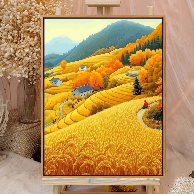 Mùa Thu Sân Vườn Thu Hoạch Canvas Tranh Sơn Dầu Phong Cách Thẩm Mỹ Chữa Bệnh Ấm Áp Mục Vụ Phòng Khách Phòng Ngủ Trang Trí Tường