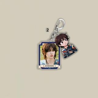 2pcs/Set CORTIS Keychain Cartoon Cute Acrylic Printing Charm Pendant Bag Accessories Key Ring JUHOON KEONHO MA