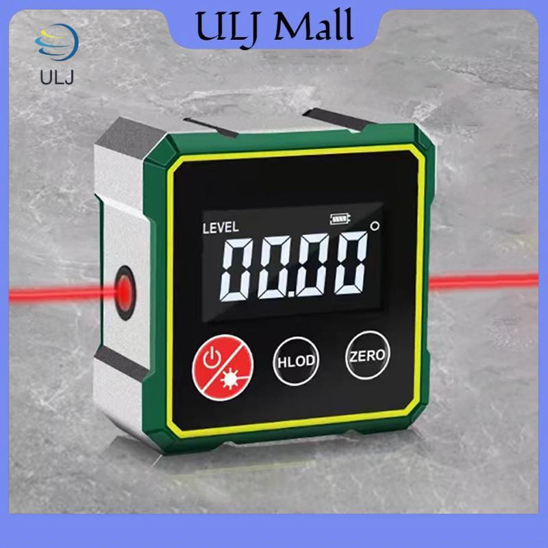 ULJ 360° Công cụ tìm góc kỹ thuật số từ tính với thước đo Laser điện tử Type-C Sạc LCD Công cụ đo độ cản điện tử.