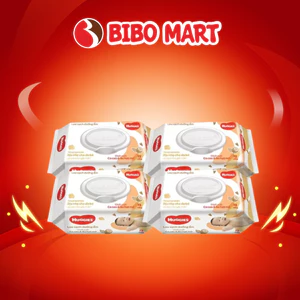 Combo 4 12 Khăn Giấy Ướt Huggies Có Mùi Dưỡng Ẩm Chiết Xuất CaCao Và Bơ Hạt Mỡ Cho Bé 72 Tờ