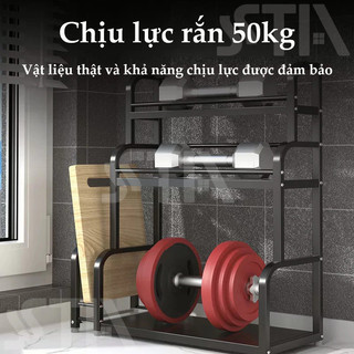 Kệ Gia Vị Nhà Bếp Đa Năng 2–3 Tầng – Để Bàn Hoặc Gắn Tường, Thép Sơn Tĩnh Điện Chống Gỉ