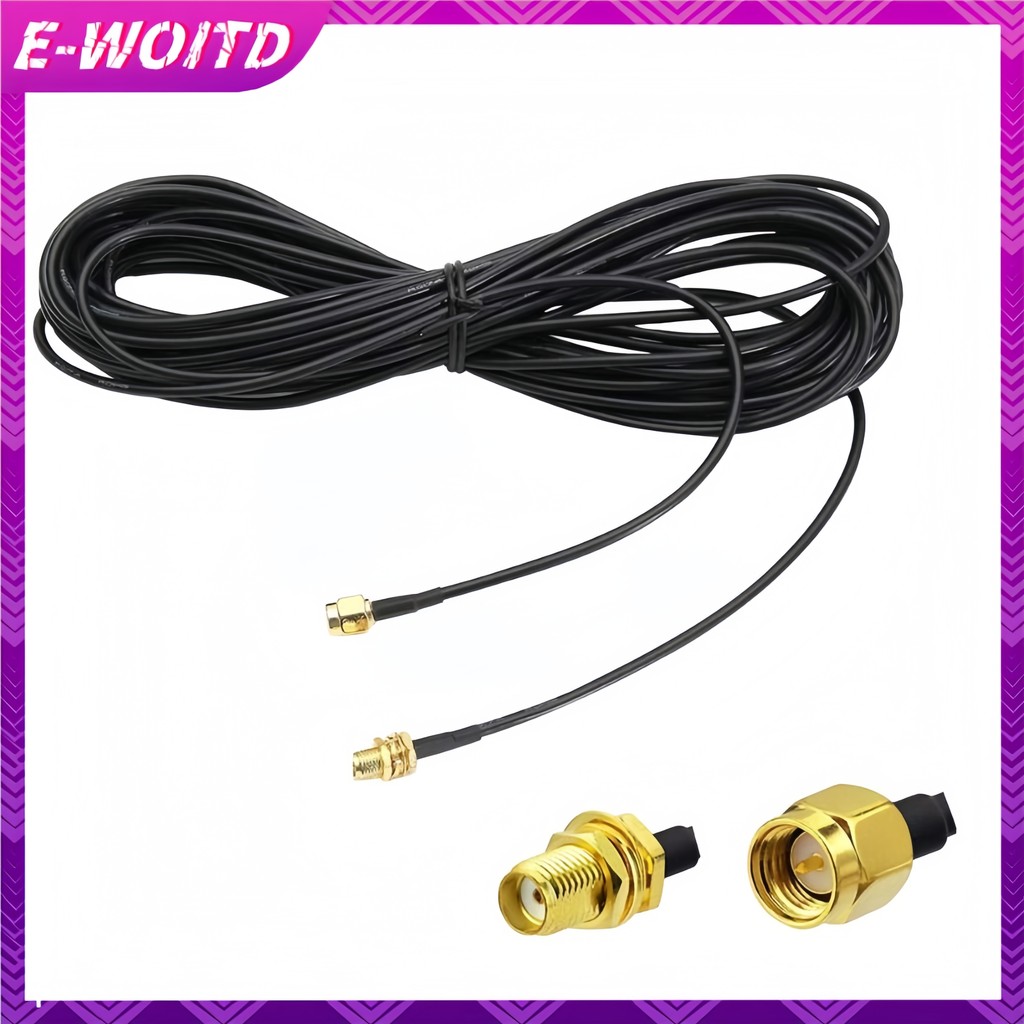 E-WOITD Cáp nối dài RP-SMA Sang SMA - Dây nạp đồng trục nam sang nữ cho Ăng-ten WiFi / Bộ định tuyến / Thẻ mạng RG174 E-WOITD