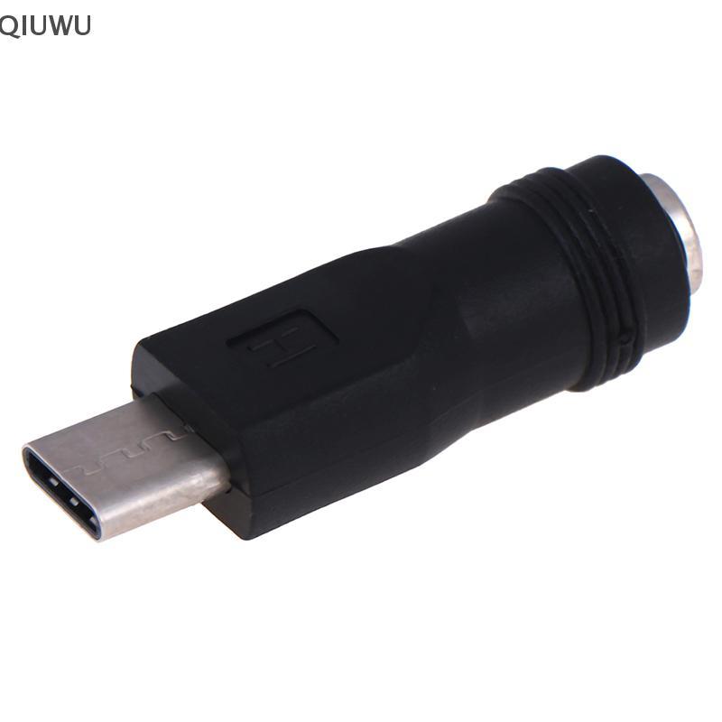 QIUWU 1 Cái 5.5 * 2.1mm Nữ ja sang Type-C 3.1 Nam Cắm 90 / 180 Độ DC Adapter.