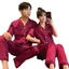 Một Mảnh Mùa Xuân Thu Ngắn Tay Bộ Đồ Ngủ Cặp Đôi Nam Nữ Băng Lụa Màu Trơn Giả Lụa Có Thể Mặc Bên Ngoài
