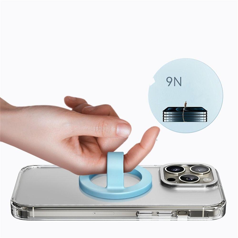 YRBWD Tay Cầm Điện Thoại Từ Tính Chống Rơi Magsafe, Vòng Kim Loại Hấp Phụ Mạnh, Giá Đỡ Di Động Đa Năng Silicon Mềm