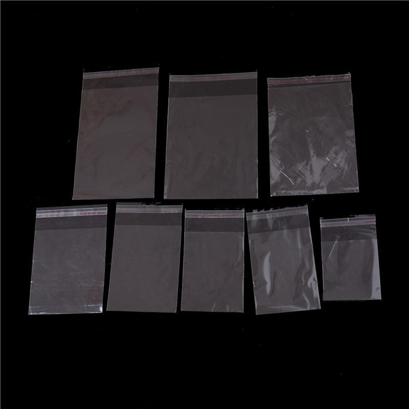 [NR] 100 Cái / túi OPP Clear Seal Trang Sức Nhựa Tự Dính Túi Ngủ Nhà MỚI