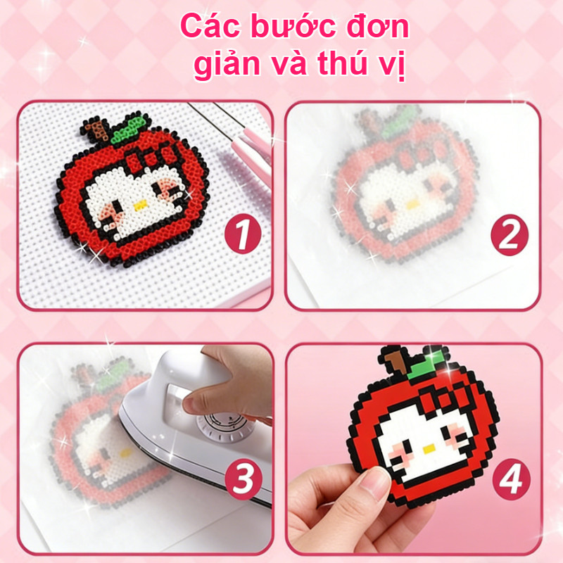 【SKISOPGO】Bộ hạt cầu chì chất lượng cao cỡ 2,6mm,24/48/72/96Màu Hạt,Pixel Art DIY Đồ Chơi Đầy Đủ Dụng Cụ Trẻ Em Xếp