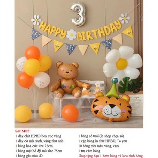 Set bóng trang trí sinh nhật cho bé trai, bé gái, combo bóng trang trí thôi nôi cho bé DF3