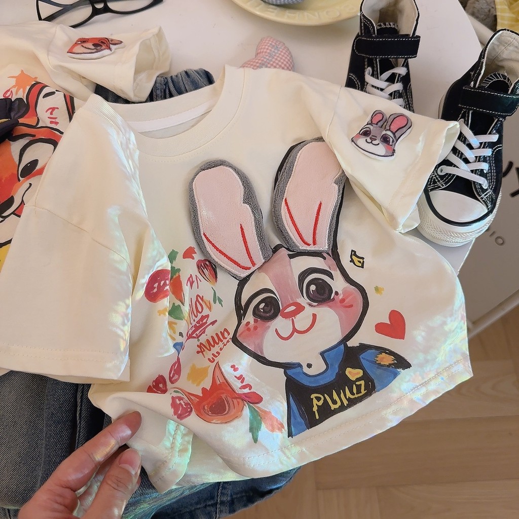 BS1 Trẻ Em Hợp Thời Trang 3D Búp Bê Áo Thun Cotton Mùa Hè Bé Trai Bé Gái Tay Ngắn SB1