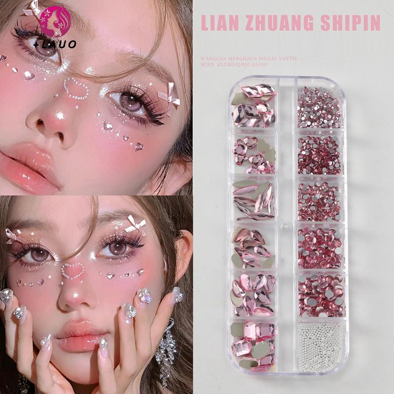 Springevenstar Pha Lê Mặt Hình Xăm Lễ Hội Ngọc Tự Dính Cơ Thể Đá Quý Stiers Bling Kim Cương Giả Trang Điểm Mặt Mắt Stier Cho Đảng Springevenstar