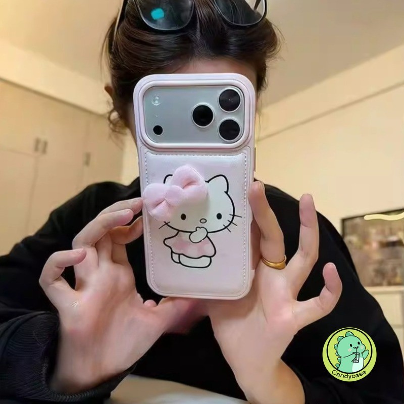Ốp Điện Thoại Mèo Kitty Dễ Thương Cho IQOO Z10 Z9 Turbo + Pro Z7i Neo 11 10 9 9S 8 Pro Plus U3 U3X 5G 4G Vỏ Da PU Hoạt Hình Vỏ Mềm Chống Sốc