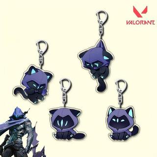 Game VALORANT Omen Cat Cosplay Keychain Acrylic Ornament Key Chain Pendant Keyring Figure Accessories Cute