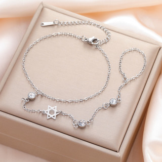 SKYRIM Hình Học Ngôi Sao Zircon Ngón Tay Vòng Tay Nữ Thép Không Gỉ Bùa Hộ Mệnh Trang Sức Quà Tặng