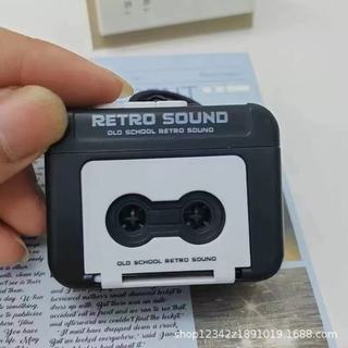 Móc khóa âm nhạc cổ điển với mặt dây chuyền ghi âm Cassette, chức năng hát, Quà tặng sáng tạo cho người hâm mộ Jay Chou, Móc khóa máy nghe nhạc đài phát thanh cổ điển TNGI