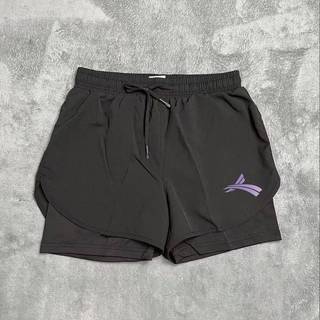 Track and Field Training Running Quick-Drying Pants Workout Shorts Fake Two-Piece Lining Anti-Exposure Au0P