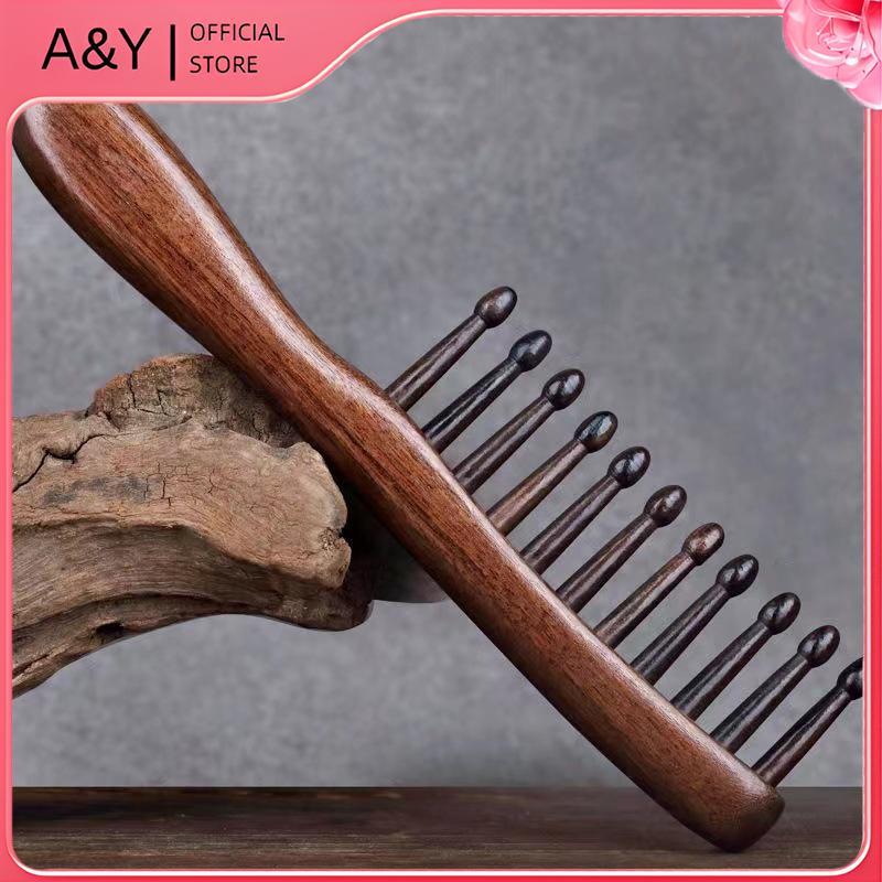 A & Y Naturalb Meridian Massage Chống tĩnh điện No-snags Răng Rộng Cho Nữ Cô Gái Tóc Xoăn Thẳng.