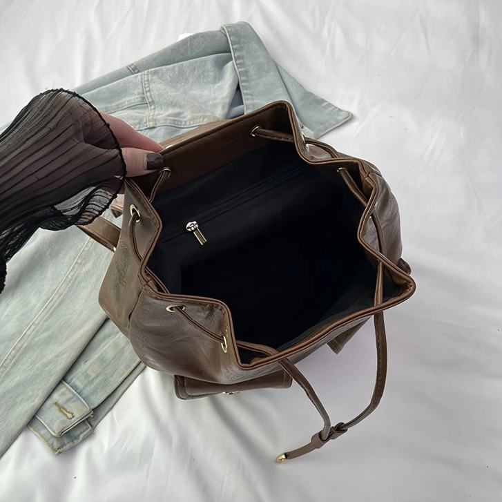 Retro Thêu Ba Lô Nữ Dễ Thương Búp Bê Mặt Dây Chuyền Thời Trang Phù Hợp Với Trẻ Em Đi Chơi Dây Rút Lưu Trữ