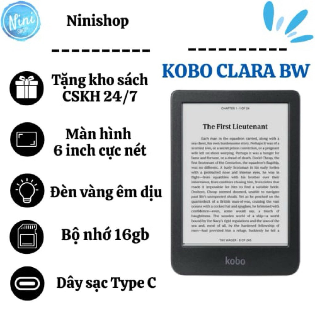 Máy Đọc Sách Kobo Clara BW | BigBuy360 - bigbuy360.vn