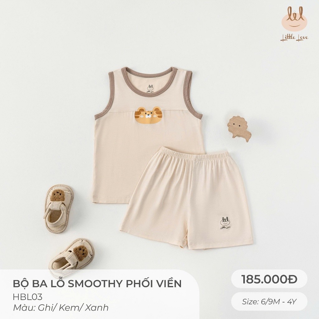 Bộ Ba Lỗ cộc tay Vải Sợi tre [ Siêu Mềm, Mát, Mịn Co Dãn Và Thấm Hút Mồ Hôi Tốt] Size ch bé từ 6M - 4Y (HBL03)